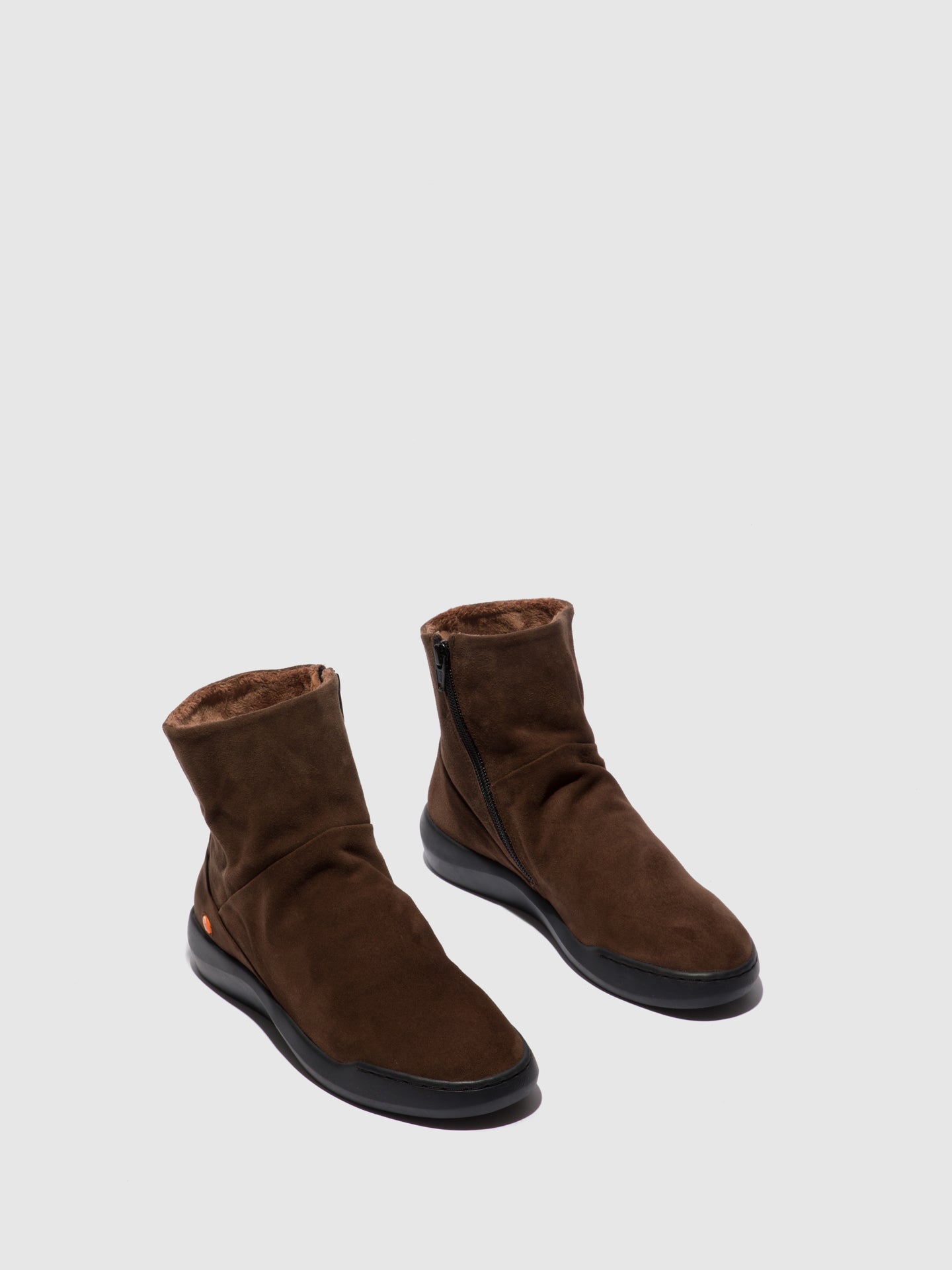 Softinos Brown Zip Up Ankle Boots
